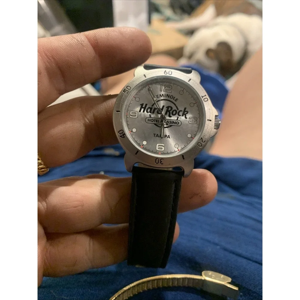 Seminole Hard Rock Tampa Men's Watch Black Leather Band